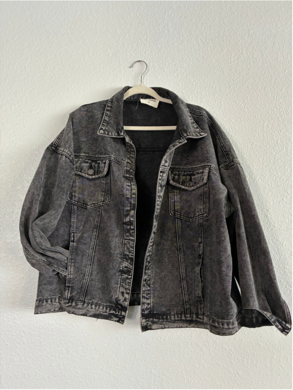 Women's Savanna Jane Black Acid Wash Denim Jacket Size 1X